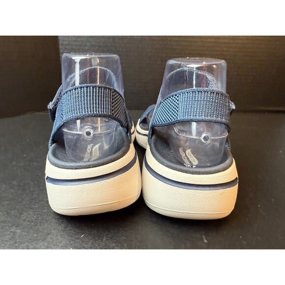 SKECHERS Go Walk Arch Fit-Polished Women's Sz 7 Navy Knit Strappy Sandals 140264 - Picture 5 of 9